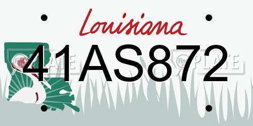 41AS872 Louisiana License Plate