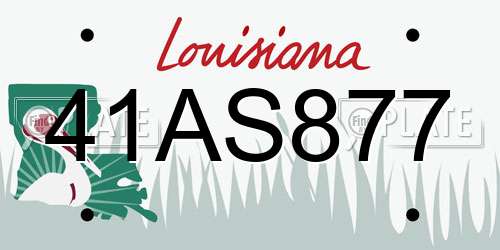 41AS877 Louisiana License Plate