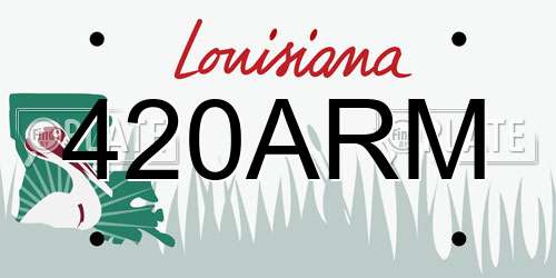 420ARM Louisiana License Plate