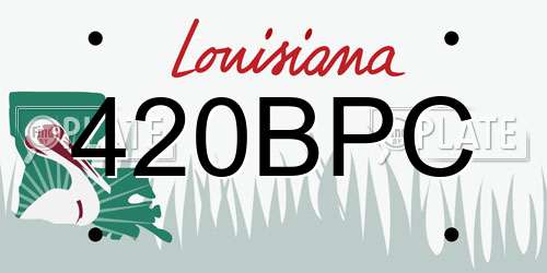 420BPC Louisiana License Plate