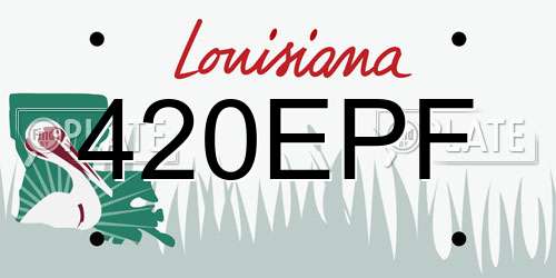 420EPF Louisiana License Plate
