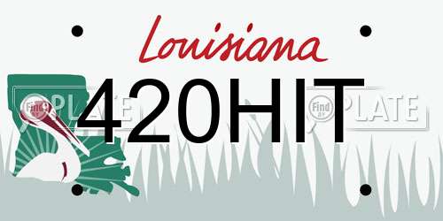 420HIT Louisiana License Plate