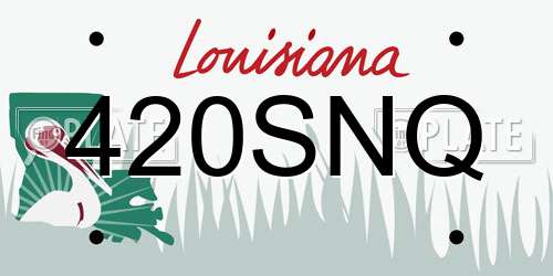 420SNQ Louisiana License Plate