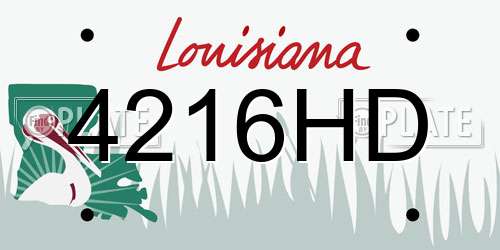 4216HD Louisiana License Plate