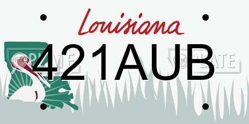 421AUB Louisiana License Plate