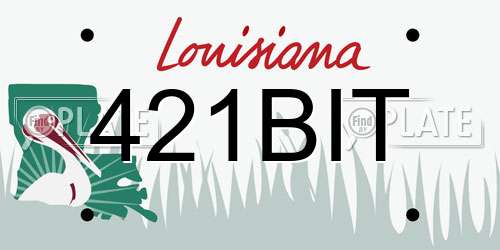 421BIT Louisiana License Plate