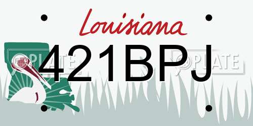 421BPJ Louisiana License Plate