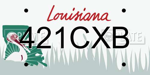 421CXB Louisiana License Plate