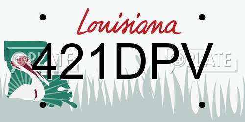 421DPV Louisiana License Plate