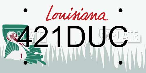 421DUC Louisiana License Plate
