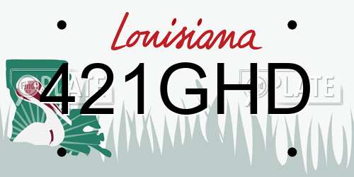 421GHD Louisiana License Plate