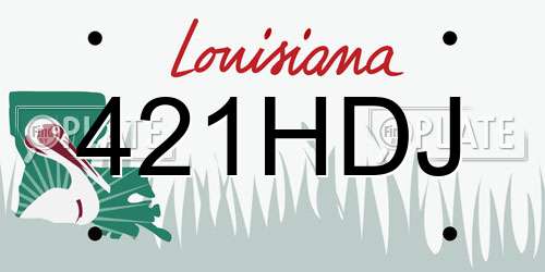 421HDJ Louisiana License Plate