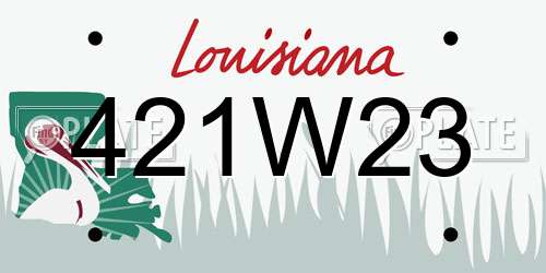 421W23 Louisiana License Plate
