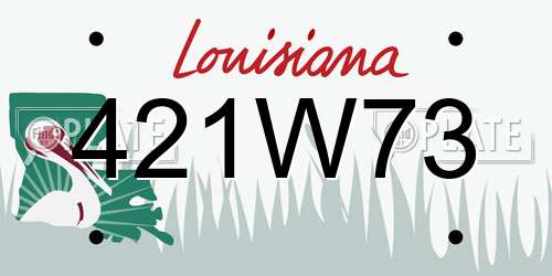 421W73 Louisiana License Plate