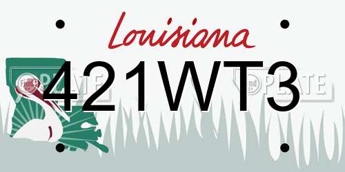 421WT3 Louisiana License Plate