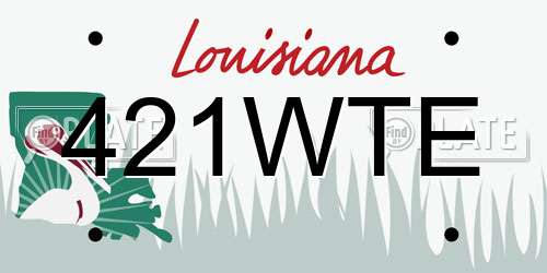 421WTE Louisiana License Plate