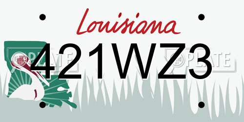 421WZ3 Louisiana License Plate