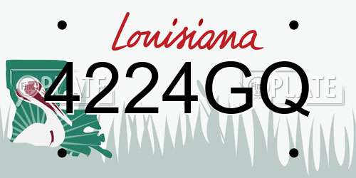 4224GQ Louisiana License Plate