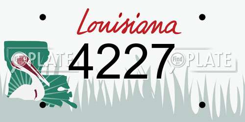4227 Louisiana License Plate