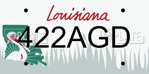 422AGD Louisiana License Plate