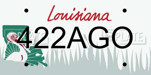 422AGO Louisiana License Plate