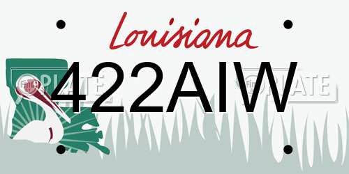 422AIW Louisiana License Plate