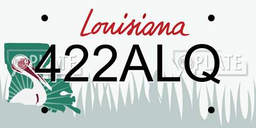 422ALQ Louisiana License Plate