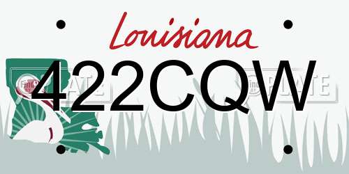 422CQW Louisiana License Plate