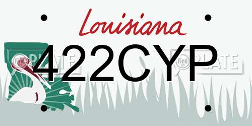 422CYP Louisiana License Plate