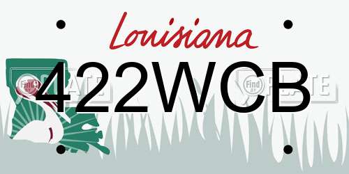 422WCB Louisiana License Plate