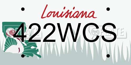 422WCS Louisiana License Plate