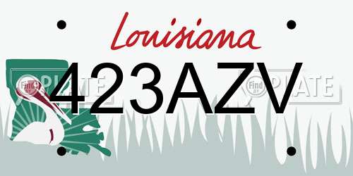 423AZV Louisiana License Plate