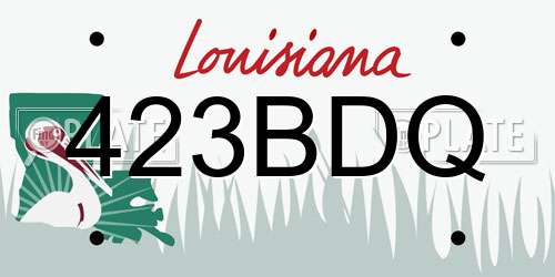 423BDQ Louisiana License Plate