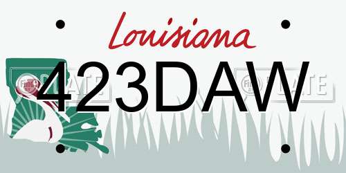 423DAW Louisiana License Plate