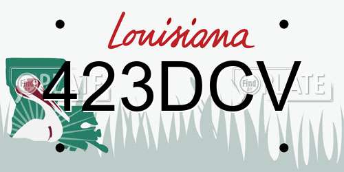 423DCV Louisiana License Plate