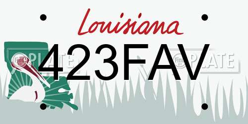 423FAV Louisiana License Plate