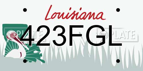 423FGL Louisiana License Plate