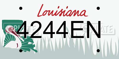 4244EN Louisiana License Plate