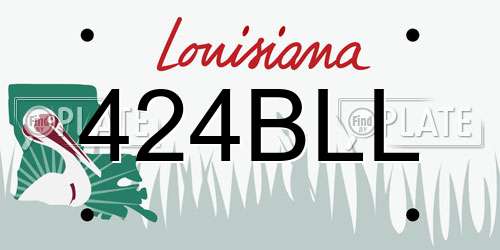 424BLL Louisiana License Plate