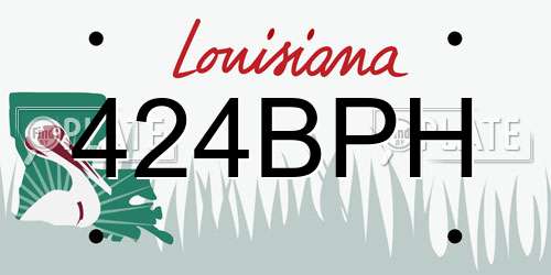 424BPH Louisiana License Plate
