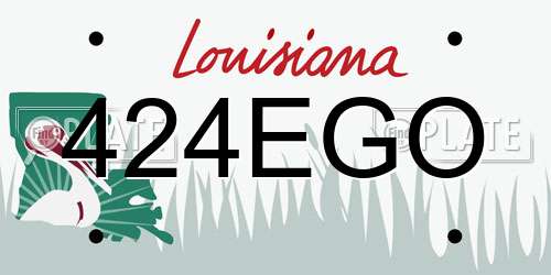 424EGO Louisiana License Plate