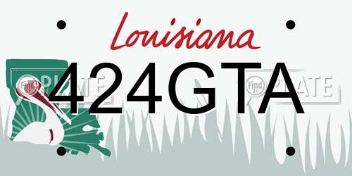 424GTA Louisiana License Plate