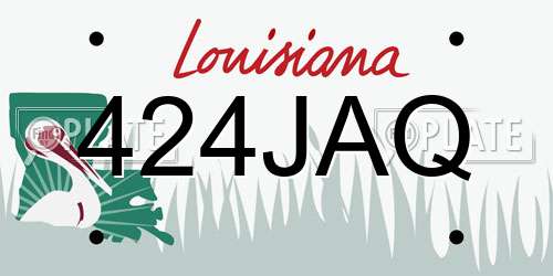 424JAQ Louisiana License Plate