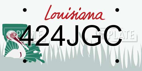 424JGC Louisiana License Plate