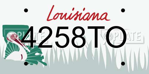 4258TO Louisiana License Plate