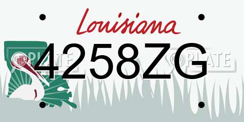 4258ZG Louisiana License Plate