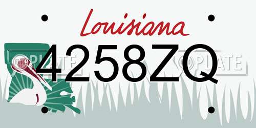 4258ZQ Louisiana License Plate