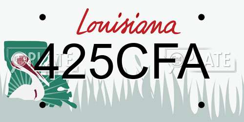 425CFA Louisiana License Plate