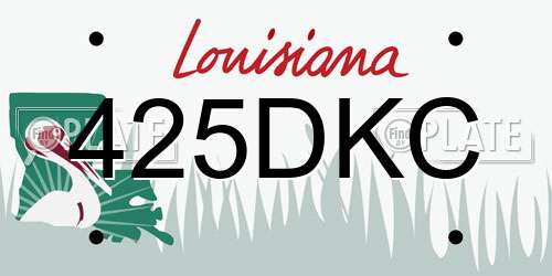 425DKC Louisiana License Plate