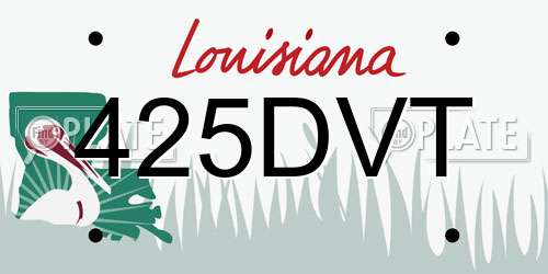 425DVT Louisiana License Plate